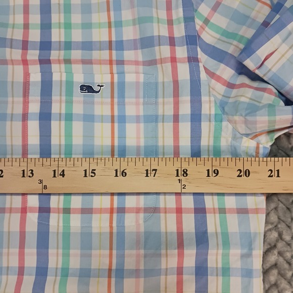 Vineyard Vines Slim Fit Tucker‎ Shirt Mens Plaid White Cotton Size Medium - Picture 9 of 16